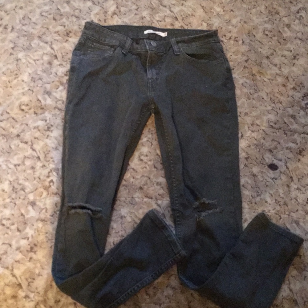 Levi’s 535 super skinny army green jeans